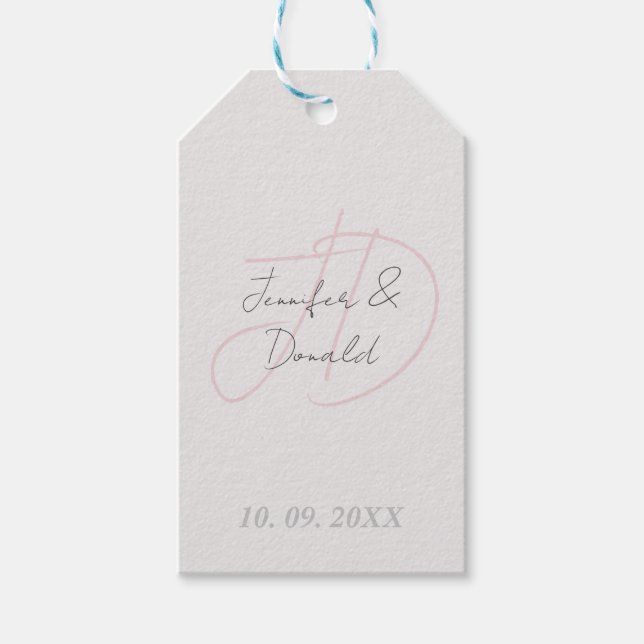 Étiquettes-cadeau Calligraphie tendance monogramme de script classiq (Devant)
