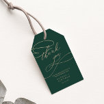 Étiquettes-cadeau Calligraphie verte romantique Mariage Faveur<br><div class="desc">Ces étiquettes cadeau de mariage calligraphie verte romantique sont parfaites pour un mariage simple. Le design classique moderne comprend des tourbillons fantaisistes et des fleurs fantaisistes avec une magnifique typographie de feuille d'or en faux champagne. Personnalisez les étiquettes avec vos noms et la date. Changez le libellé pour convenir à...</div>