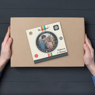 Étiquettes Cadeau Caméra instantanée Couple Photo Mariage unique