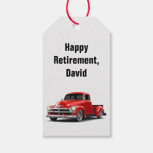 Étiquettes-cadeau Camion rouge rétro