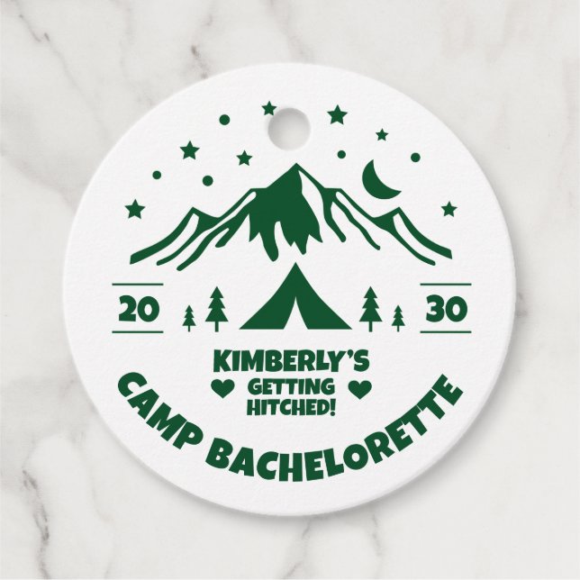 Étiquettes Cadeau Camp Bachelorette Fête à thème (Devant)