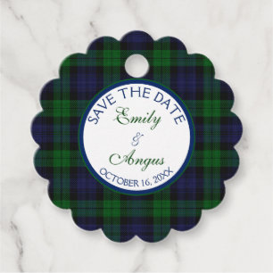 Étiquettes Cadeau Campbell Black Watch Tartan Mariage Enregistrer un