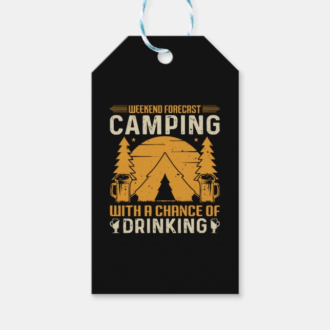 Étiquettes-cadeau Camping et boisson (Devant)