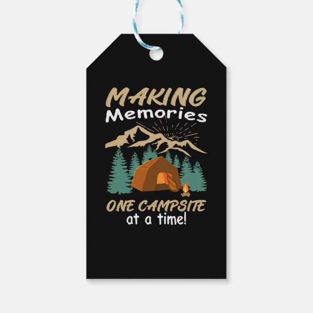 Étiquettes-cadeau CAMPING Faire des souvenirs (Dos)