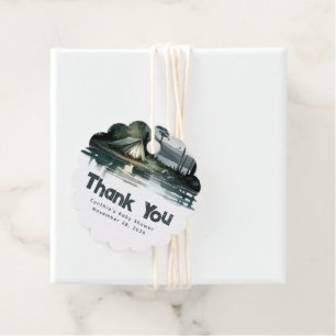Étiquettes Cadeau Camping Tente Wild Nature Scène Merci mignon