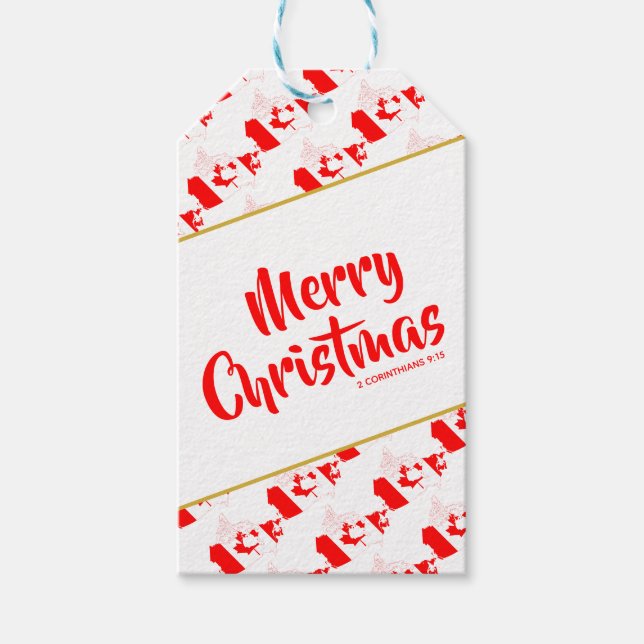 Étiquettes-cadeau CANADA Custom Joyeux Noël Bible Écriture (Devant)