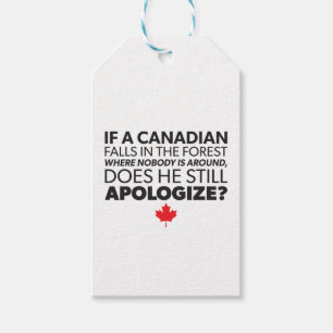 Étiquettes-cadeau Canada, Humour canadien - Excusez-moi - Grosse nou