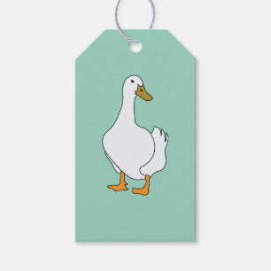 Étiquettes-cadeau Canard à canard blanc