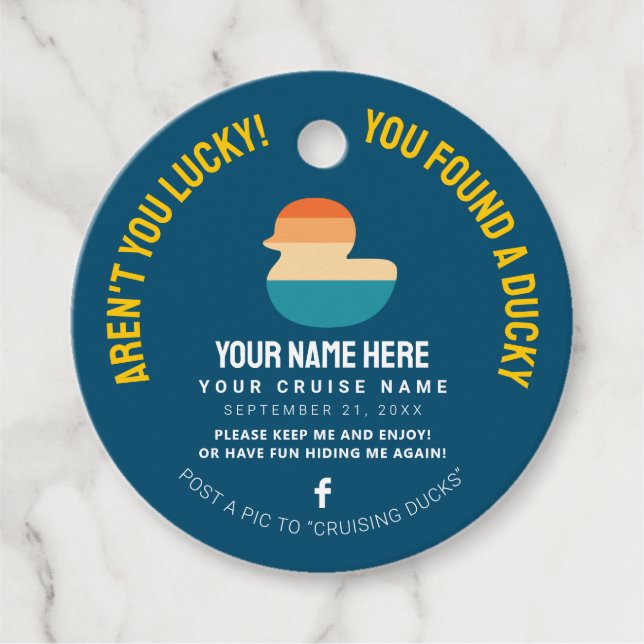 Étiquettes Cadeau Canard de croisière des Caraïbes (Devant)