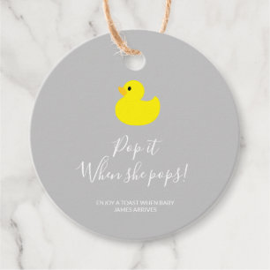 Étiquettes Cadeau Canard jaune Pop it Quand elle éclate