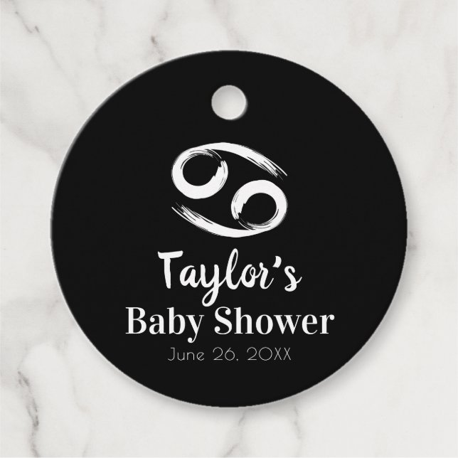 Étiquettes Cadeau CANCER Astrologie Zodiaque Juin Juillet Baby showe (Devant)