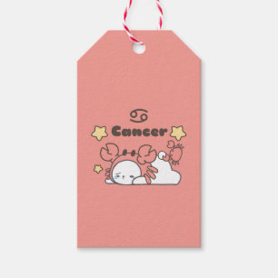 Étiquettes-cadeau Cancer Charme zodiaque - Lapin appétissant au crab