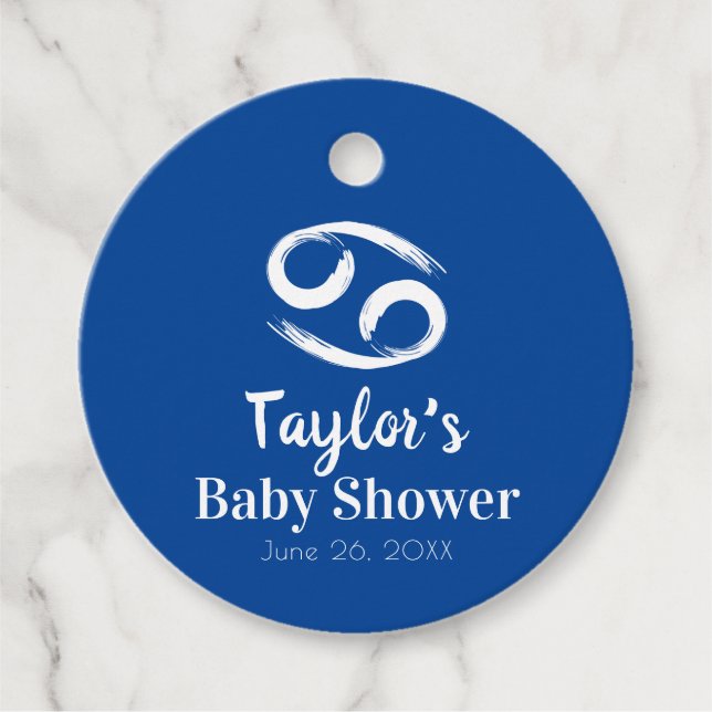 Étiquettes Cadeau CANCER Zodiac Astrologie Juin Juillet Baby shower  (Devant)