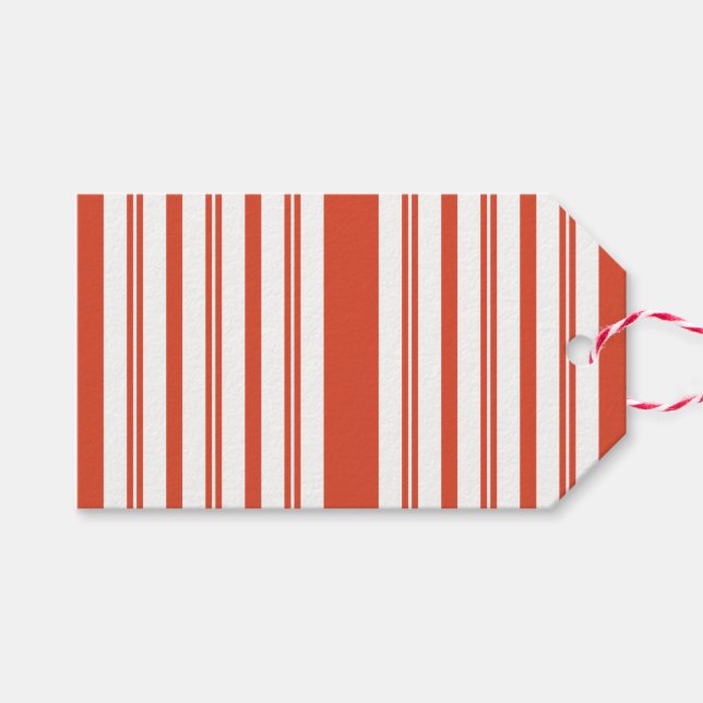 Étiquettes-cadeau Candy Cane Chorus-Stripe-Verticle (Devant (Horizontal))