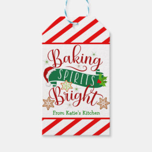 Étiquettes-cadeau CandyCane Baking Spirits Bright