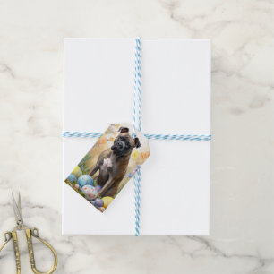 Étiquettes-cadeau Cane Corso avec vacances de œufs de Pâques