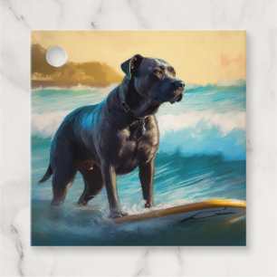 Étiquettes Cadeau Cane Corso Beach Surf Peinture