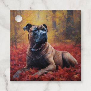 Étiquettes Cadeau Cane Corso en automne Feuilles automne Inspire