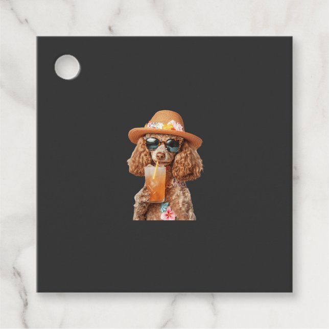 Étiquettes Cadeau Caniche (Devant)