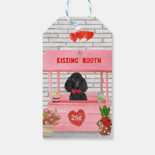 Étiquettes-cadeau caniche Chien Valentine's Day Kissing Booth