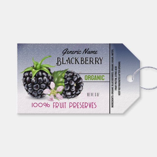 Étiquettes-cadeau Canne à fruits de Blackberry (Devant (Horizontal))