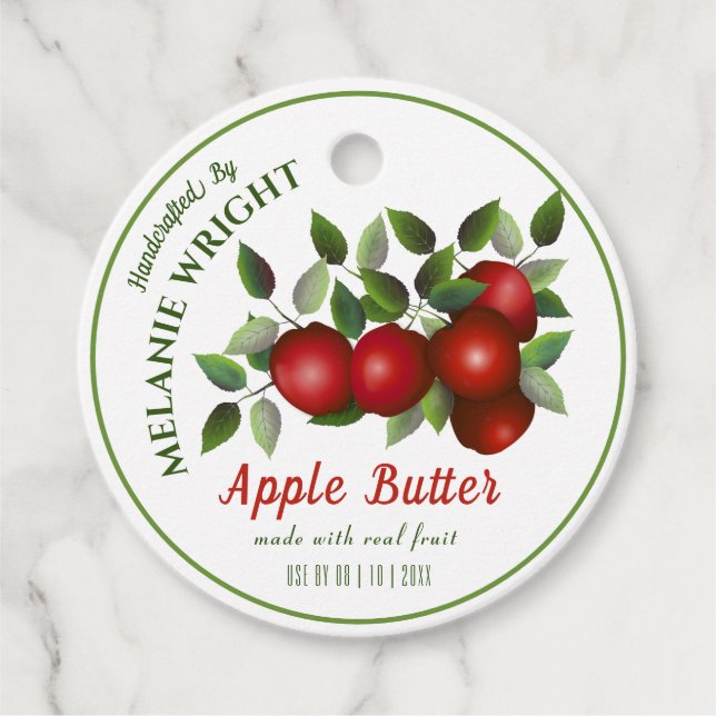 Étiquettes Cadeau Canne aux fruits de pomme (Devant)