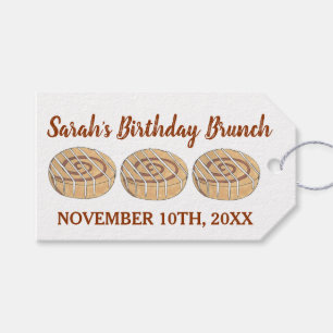 Étiquettes-cadeau Cannelle Roll Bun Pâtisserie Anniversaire Fête Bru