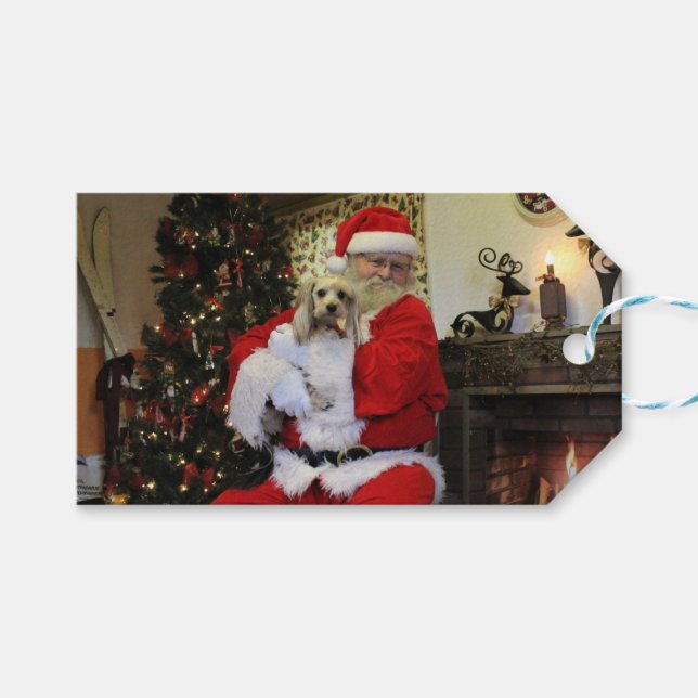 Étiquettes-cadeau Caoutchouteux et Père Noël (Devant (Horizontal))