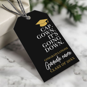Étiquettes-cadeau Cap Gown Ça va être chaud - Nom Remise des diplôme