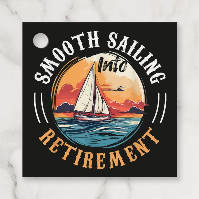 Étiquettes Cadeau Capitaine navigation tranquille en retraite (Devant)