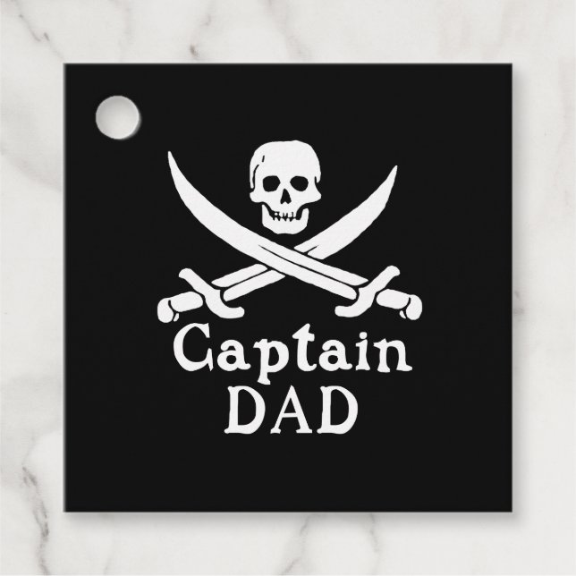Étiquettes Cadeau Capitaine Papa - Classique (Devant)