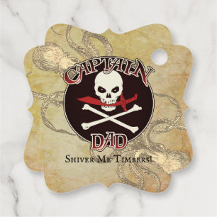 Étiquettes Cadeau Capitaine Papa - Embracé par Deep Deep