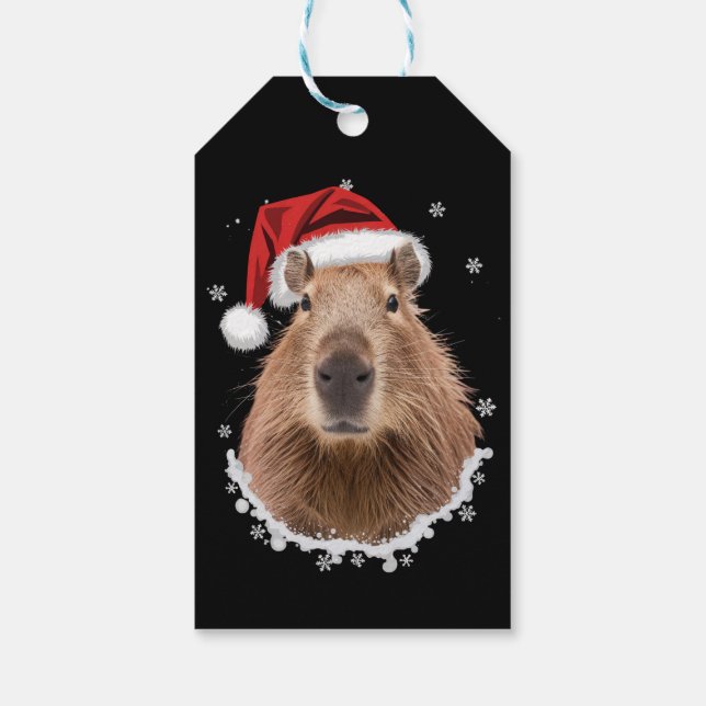 Étiquettes-cadeau Capybara Noël drôle  (Dos)