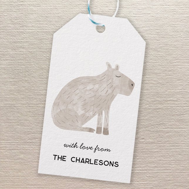 Étiquettes-cadeau Capybara personnalisée (Fun capybara personalized gift tags)