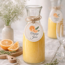 Étiquettes Cadeau Carafe de bar à Mimosa au jus d'orange