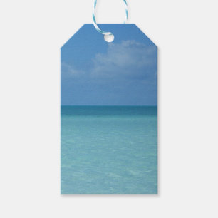 Étiquettes-cadeau Caraïbes Horizon Tropical Turquoise Bleu
