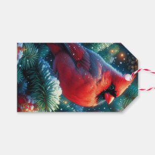 Étiquettes-cadeau Cardinal de Noël/hiver