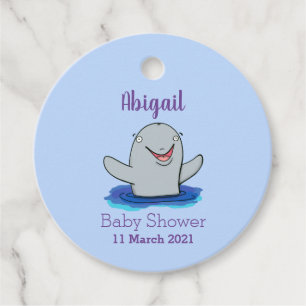 Étiquettes Cadeau Caricature adorable de marsouin