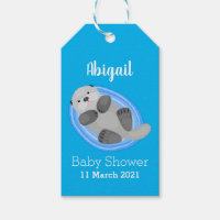 Caricature bleu loutre de mer joyeux