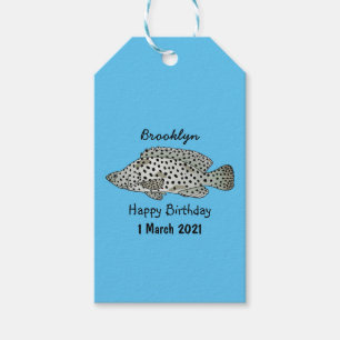 Étiquettes-cadeau Caricature de poissons de mérou à bosse