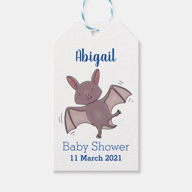 Étiquettes-cadeau Caricature de vol de chauve-souris (Devant)