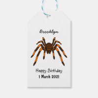 Caricature déplaisante de tarantule brun et orange