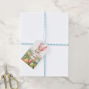 Étiquettes-cadeau Caricature mignonne Lapin de Pâques