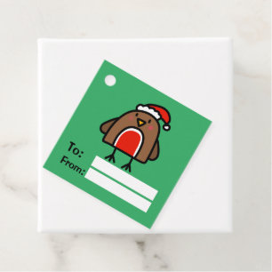 Étiquettes Cadeau Caricature Noël Robin Fun Kids