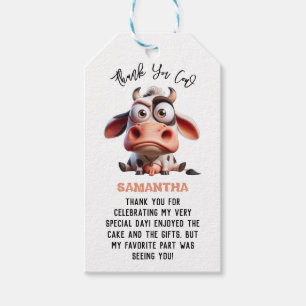 Étiquettes-cadeau Caricatures de la vache sainte Je suis une vilaine