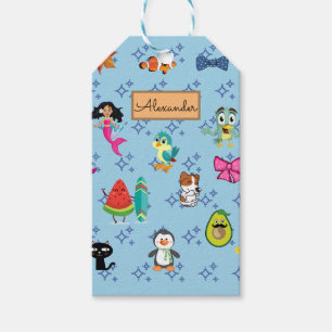 Étiquettes-cadeau Caricatures scintillent mignons dessins animés pou