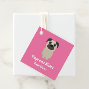 Étiquettes Cadeau Carlins et baisers Chien Saint Valentin