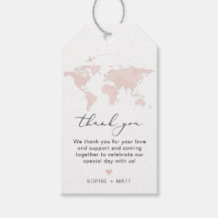 Étiquettes-cadeau CARMEN Carte rose Voyage Aventure Merci Favoriser