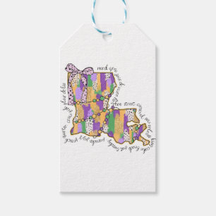 Étiquettes-cadeau Carnaval de Louisiane Mardi Gras Bourbon Street