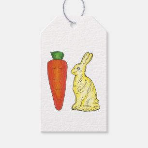 Étiquettes-cadeau Carotte lapin au chocolat Joyeuse Pâques